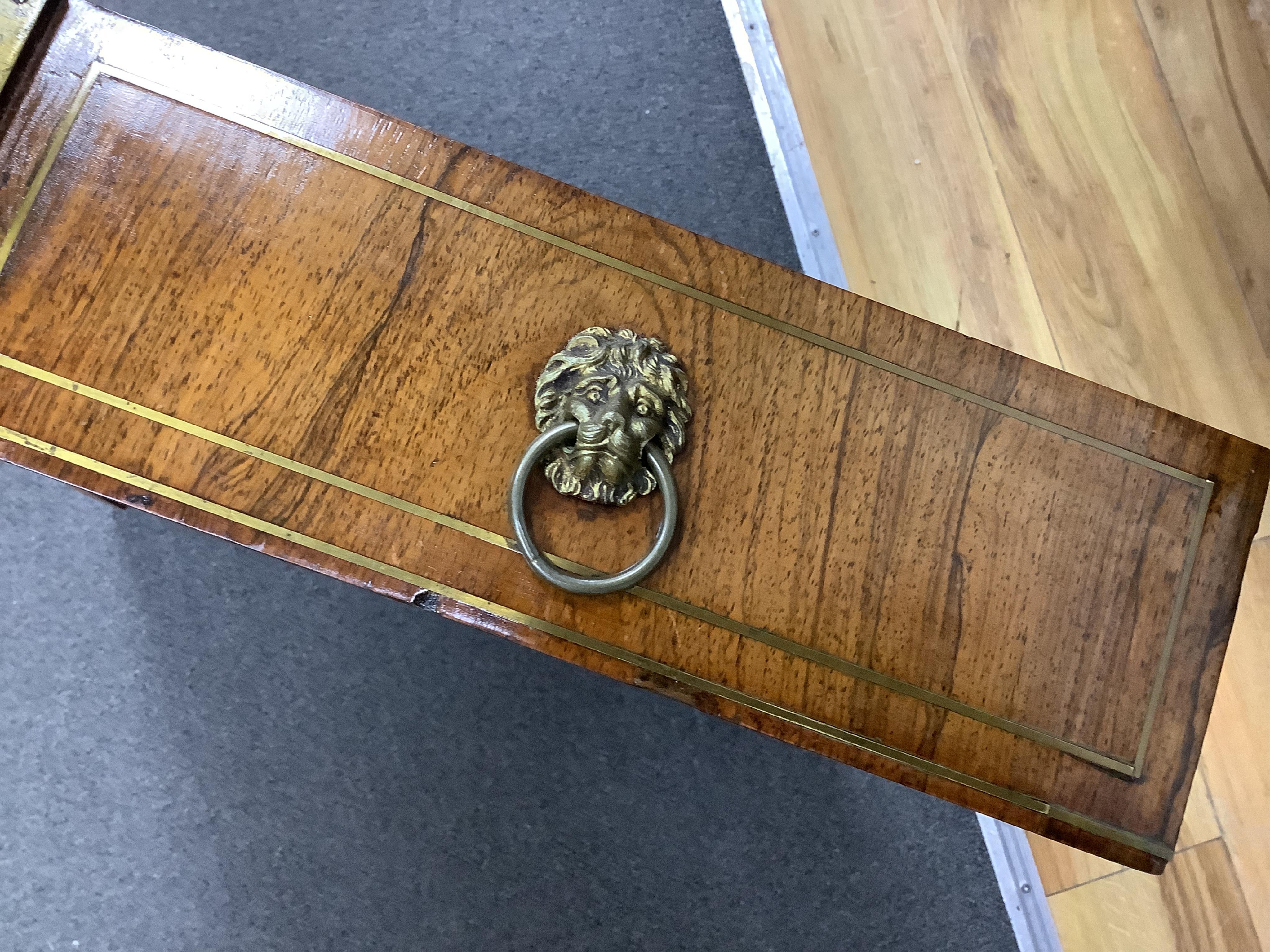 A Regency brass mounted rosewood sofa table, width 91cm, depth 66cm, height 70cm